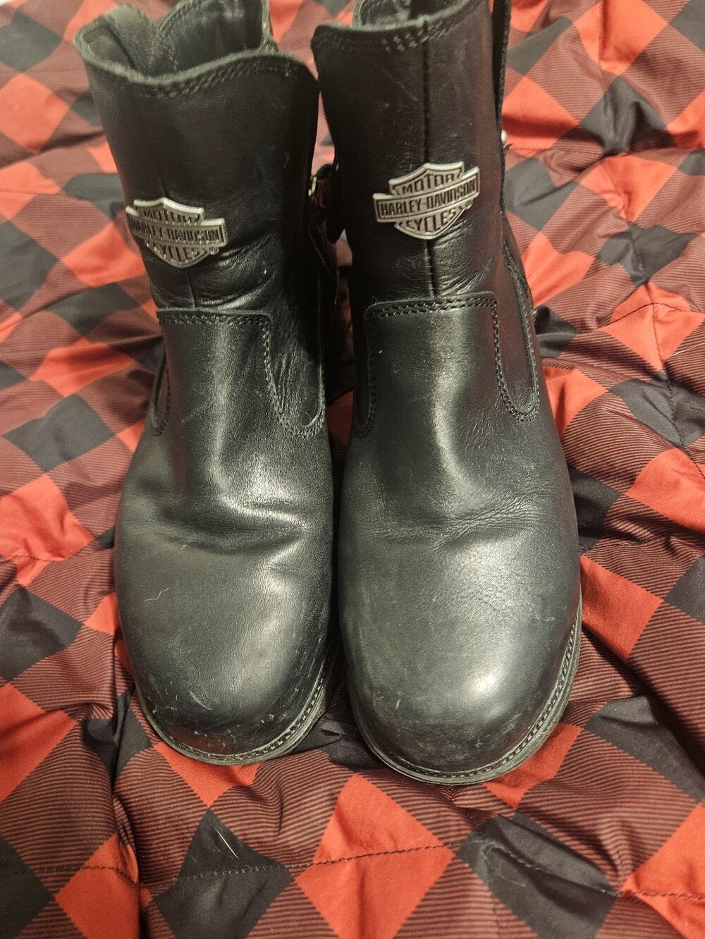 Harley-Davidson Black Leather Steel Toe Boots
